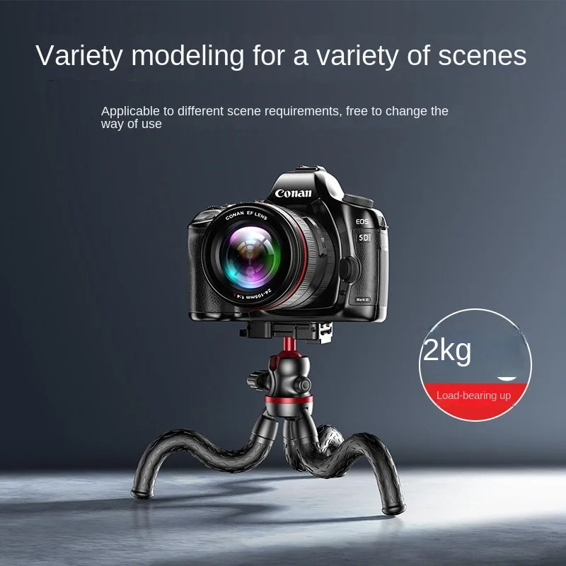 Octopus phone holder, wireless selfie stick, tripod camera, photography gimbal, outdoor live streaming phone holder